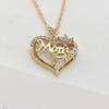 New TEMU Love Flower Mother's Day MOM Diamond Zircon Necklace Simple Pendant