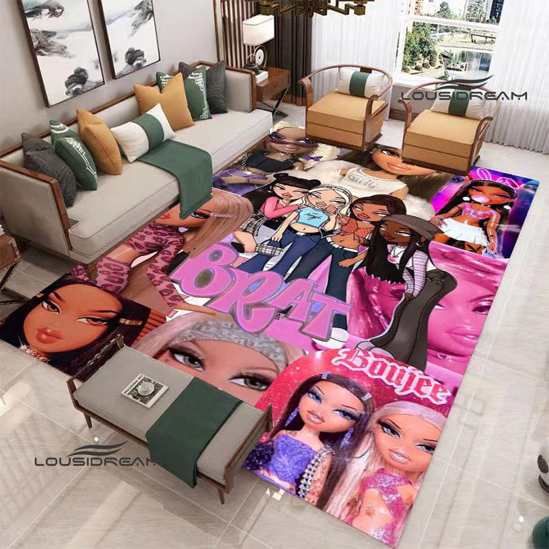 Ковер с принтом мультфильма Bratz Аниме ковер Декор для спальни Коврик для йоги Ковер для улицы Ковер для зоны Нескользящий ковер Подарок на день рождения