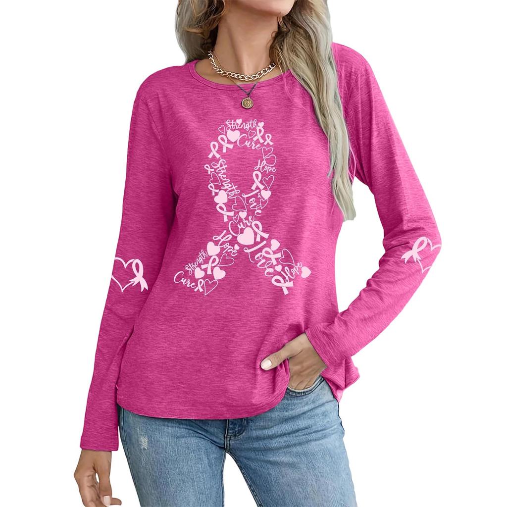 Women's Round Neck Sweatshirt With Ribbon Heart Bow And Letter Print Fashion Top