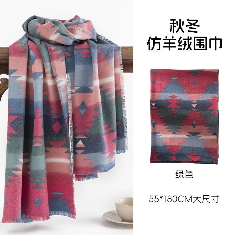 Autumn and winter European and American ethnic wind rose flower print women's shawl shawl scarf scarf rose print