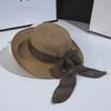 Portable Big Brimmed Woven Cap Hollow Out Bucket Hat Folding Sun Cap Bow Fisherman Cap  Camping