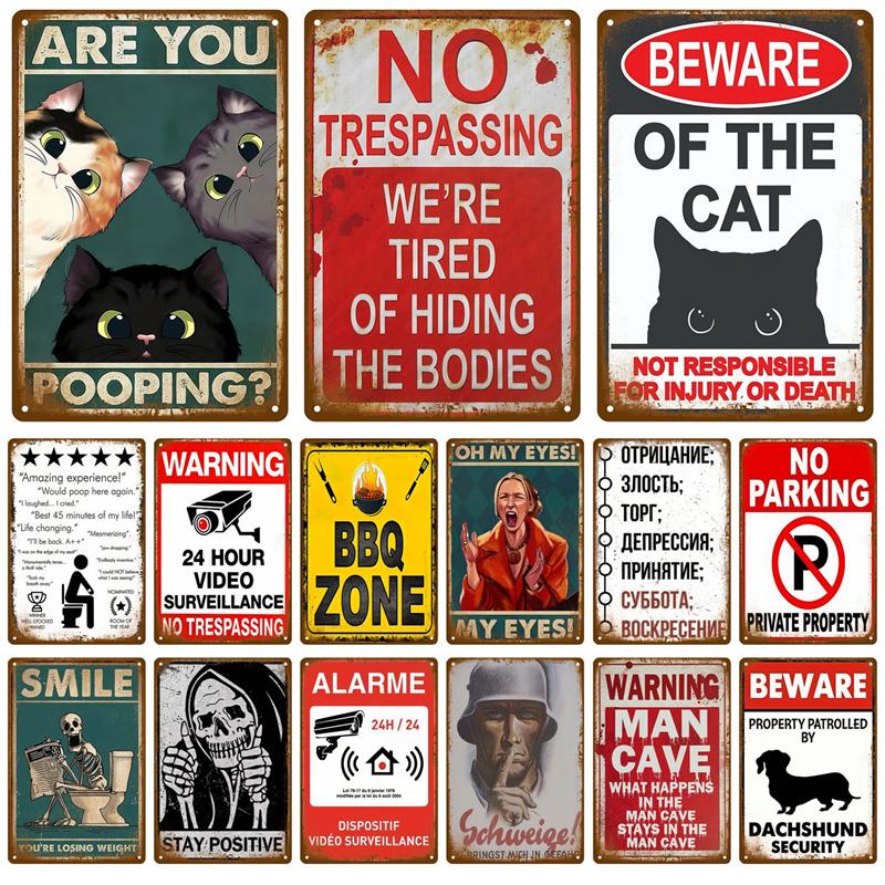 Retro Wall Art Tin Sign Interior Outdoor Aesthetic Room Vintage Home Decor Items Decoration Luxury Metal Sign Poster Plates Bar