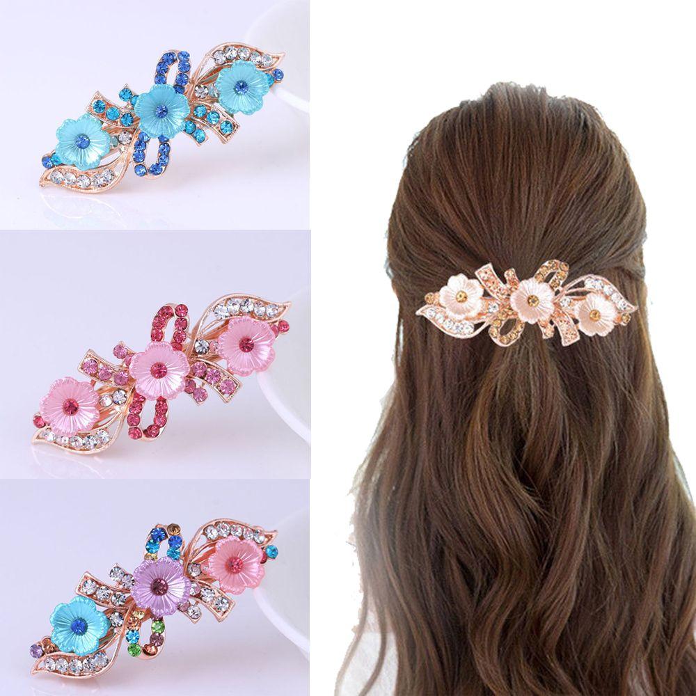 Beauty Tiara Crystal Jewelry Hair Clip Flower Barrettes Cute Hairpin Rhinestone Pearl Headband