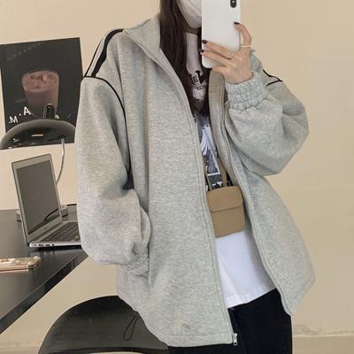 Новая американская осенне-зимняя модная свободная толстовка женская куртка универсальная плюс бархатная утолщенная бейсбольная форма модная куртка