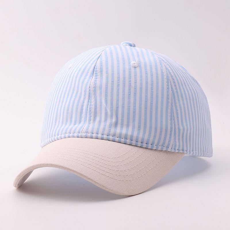 Retro small plaid baseball cap men's soft top cotton cloth color matching striped casual cap hat