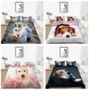 Новый пуховый пододеяльник, наволочка, постельное белье для собак, комплект постельного белья с рисунком для домашних животных, односпальная и женская двуспальная кровать размера Queen King Size, подарок