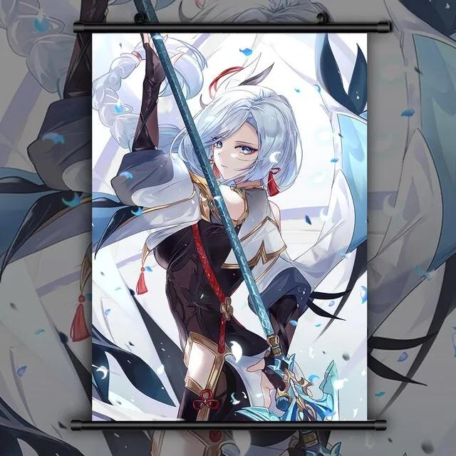 Плакаты Fischl, картины на холсте, Eula HD, картина Genshin Impact, подвесные свитки, настенные художественные принты, домашний декор Cuadros, бескаркасный