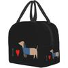 Ucsaxue Dogs I Love My Pet I Love Dachshund Lunch Bag Travel Box Work Bento Cooler Многоразовые сумки для пикника Изолированные сумки