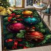 Christmas Holly Leaf Fashion Print Home Area Rug - Anti-Slip for Living Room, Sofa, Table, Large Bedside Mat, Christmas Decorati