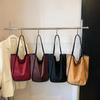 Vintage Suede Women's Bag  Autumn New Casual Solid Color High Capacity Temperament Sense Versatile Single Shoulder Bag