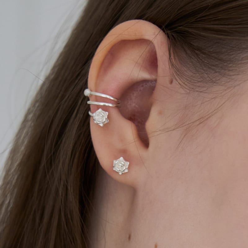 STILL INSTANT Rose with Dew - Earring 05