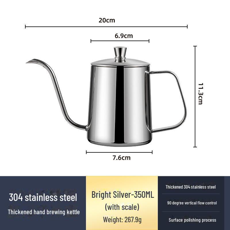 Hand Stainless Coffee Steel 304 Brewer With Hanging Ear And Long Spout