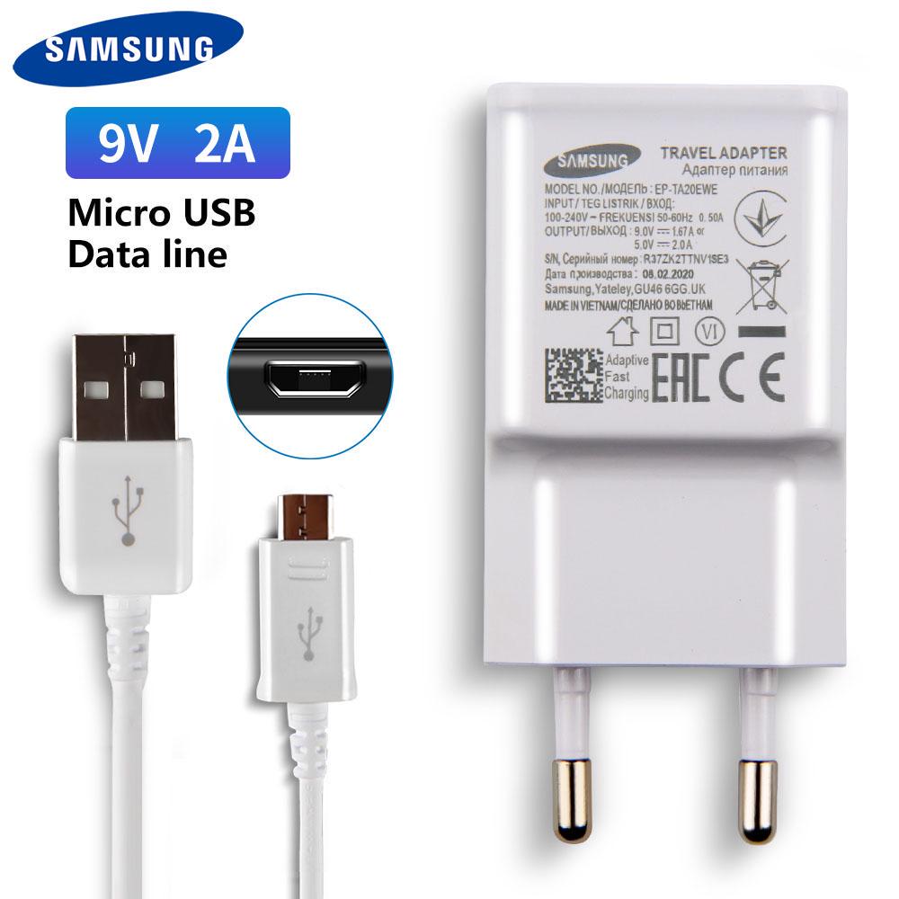 Оригинальное зарядное устройство для быстрой зарядки Samsung Galaxy Note10 S10 Plus S8 S5 S6 S7Edge S4 S3 I9300 A9100 A720 USB-кабель Micro Type-C