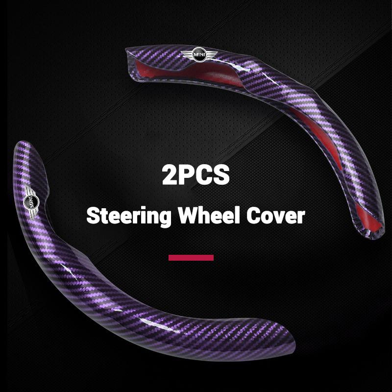 New Upgrate 2pcs Carbon Fibre Car Steering Wheel Cover For BMW Mini Cooper R50 R53 R55 R56 R60 R61 F54 F55 F56 F60 Accessories