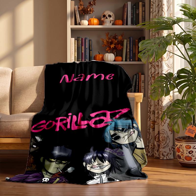 Gorillaz Custom Flannel Blankets Soft Warm Cozy Throws for Home Decor Holiday Gifts