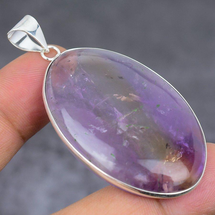 Подвеска из стерлингового серебра 925 пробы с натуральным аметрином 2,25 дюйма W4Q39