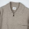 Weekhour Wool Blend Half Zip Collar Knit   Beige