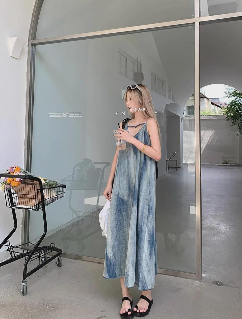 Женское платье-подтяжка с французским узором тай-дай — облегающее и свободное, летняя пляжная одежда для моря