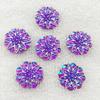 20pcs 18mm Round Flower AB Resin Crystal Strass Applique and  2 Holes Buttons for Diy Clothing - HA27