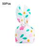 50 шт. Пластиковые пакеты для конфет с кроличьими ушками, мультяшные многостильные пакеты с длинными ушками кролика, милые пакеты для упаковки печенья с животным узором, печенье