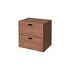 Складной комод MUJI, 37 см (W) х 28см (D) x 37см (ЧАС), 2 ящика, шпон грецкого ореха, артикул 12381136