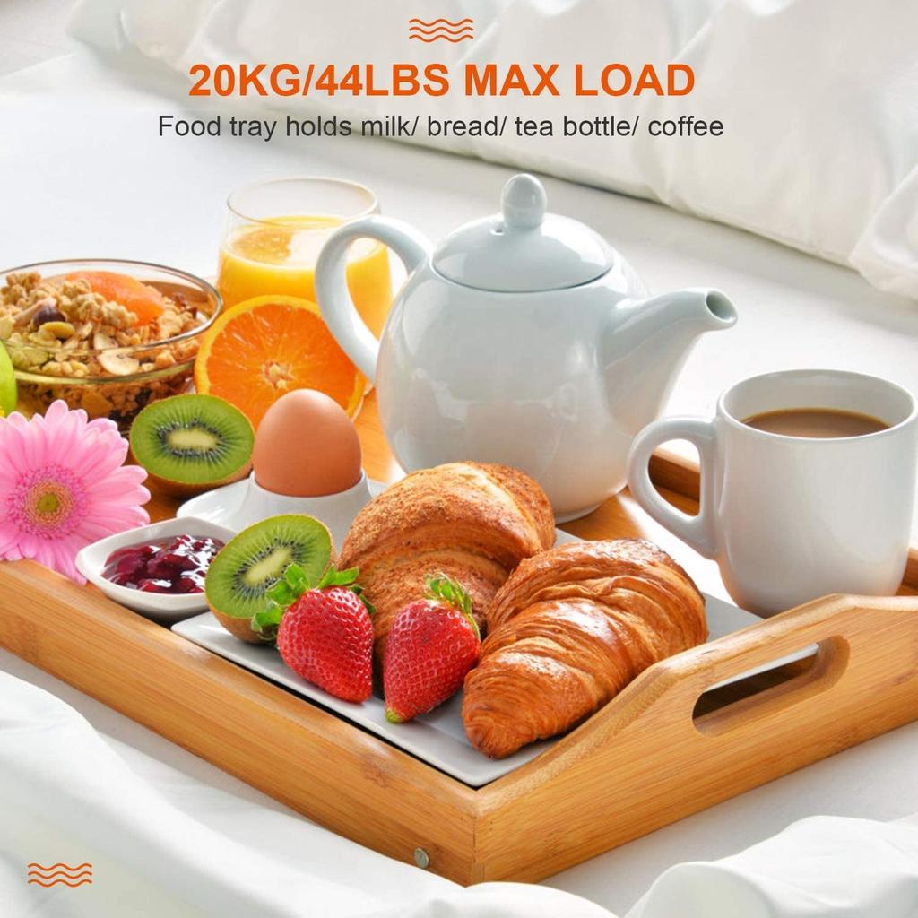 Складной столик из бамбукового дерева для кемпинга на открытом воздухе, кровать, поднос, портативный столик для завтрака, ноутбука, сервировочный столик для чая