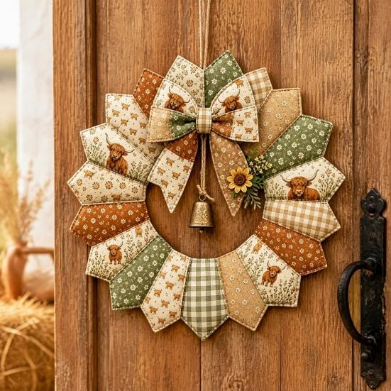 Набор для рукоделия в деревенском стиле, DIY, гирлянда из лоскутков, набор ретро-тканей с цветами, весеннее сезонное украшение для двери и имитация