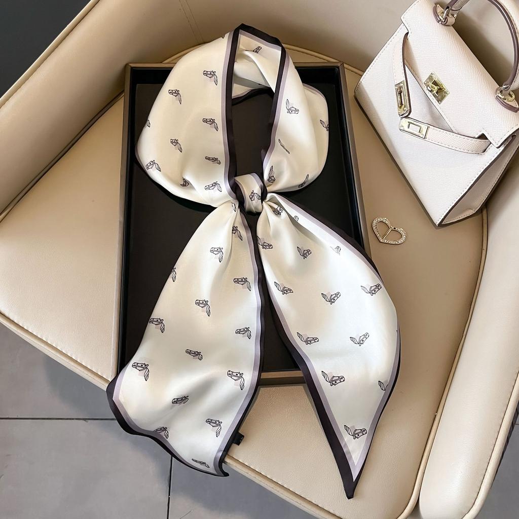New spring and autumn thin and narrow small long silk scarf women's summer decoration shirt suit scarf headband streamer ribbon wholesale