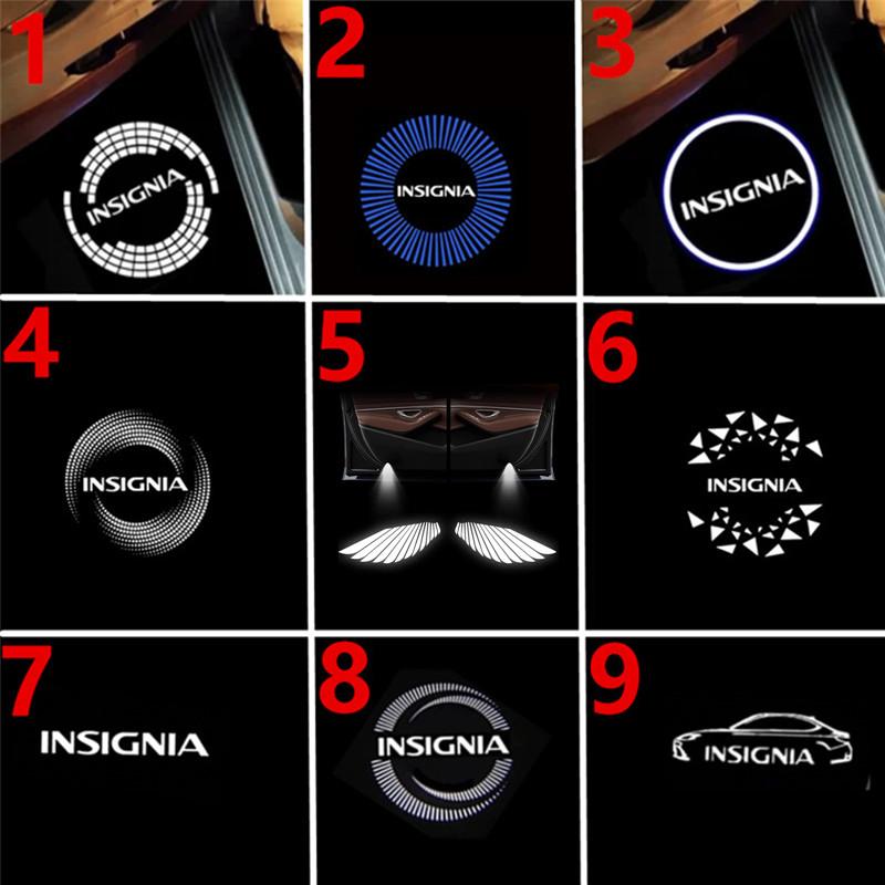 AAAEX1 2Pcs For Opel Insignia 2009-2016 2017 2018 Car Door Welcome Light LED Projector Lamp Decoration Styling Modification Accessories
