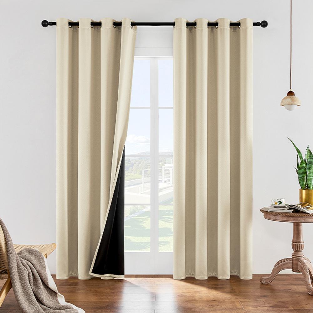 Solid Color Blackout Curtains High Precision Fabric Drapes For Living Room Bedroom Privacy And Light Blocking Elegant Window Treatments
