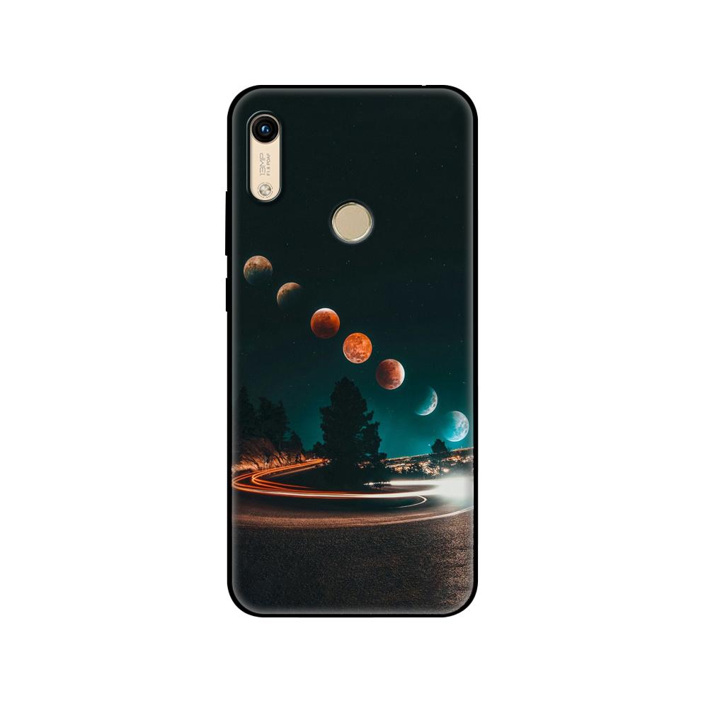 Черный чехол из ТПУ для Huawei Honor 8a Prime 8s Prime 9 Lite honor 9A 9C 9X Premium 9x Pro 9S Sky Space planet Moon stars Design