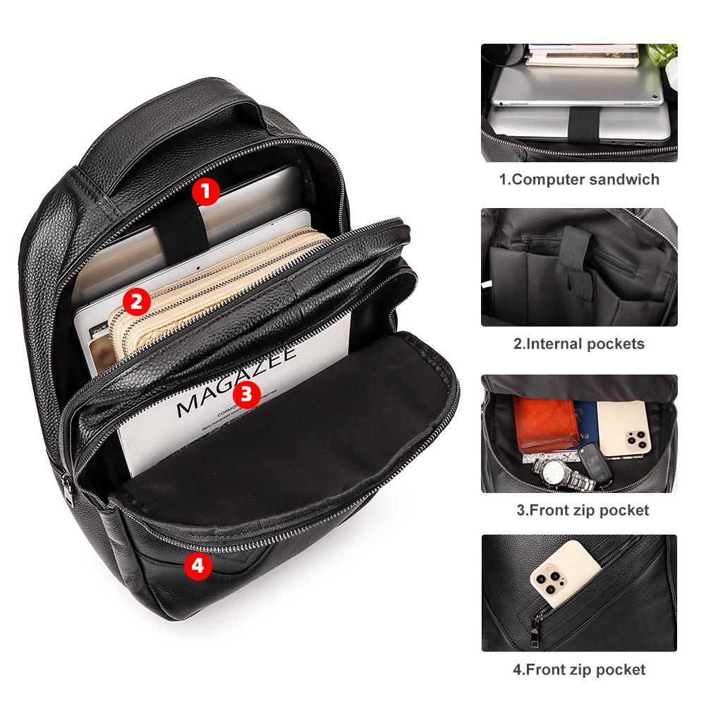 Humerpaul Высококачественный рюкзак из натуральной кожи, многофункциональная сумка для компьютера большой емкости, модная спортивная сумка