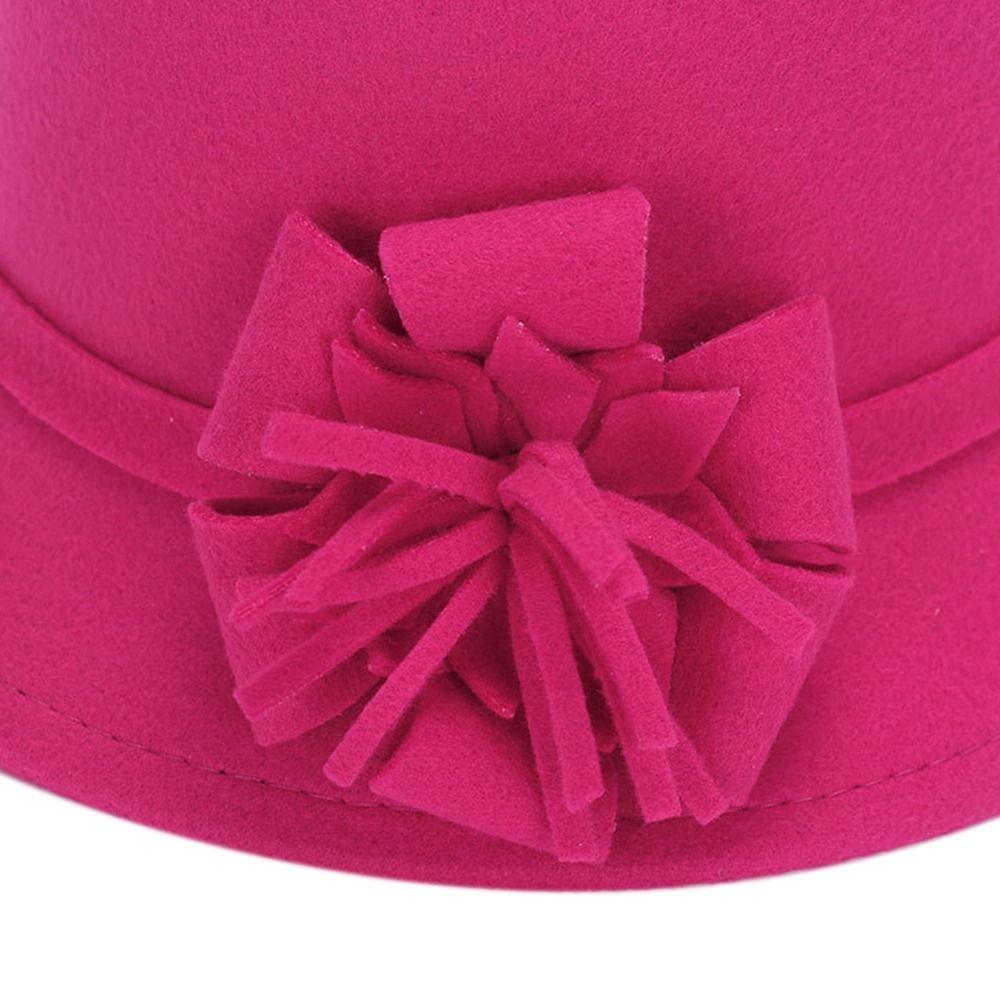 Винтажная повседневная шляпа-тазик, шляпа-купол, шерстяная фетровая шляпа-котелок, фетровая кепка, кепка-ведро с цветком