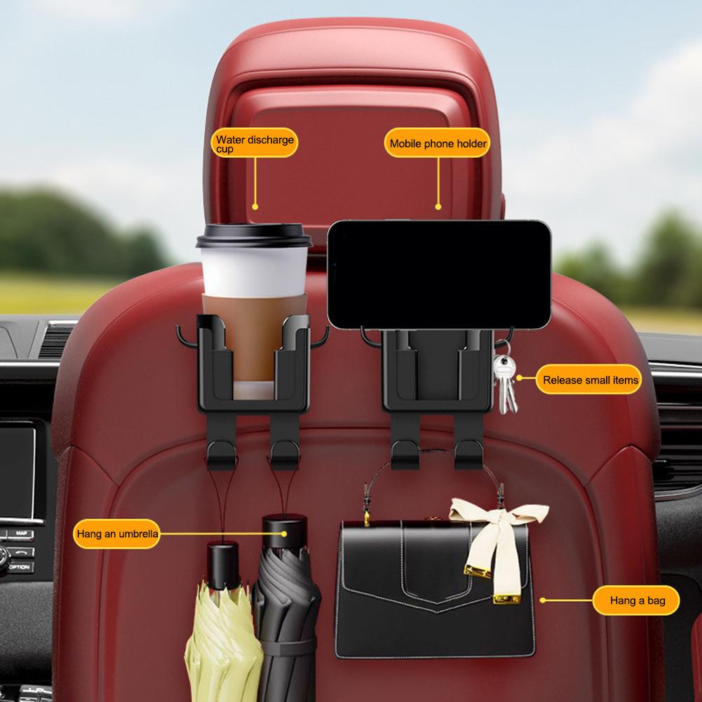 Подстаканник на спинку автомобиля, черный, универсальный, карман на подголовник автомобиля, держатель для подноса для еды, органайзер для сиденья, стакана, напитка I4U3