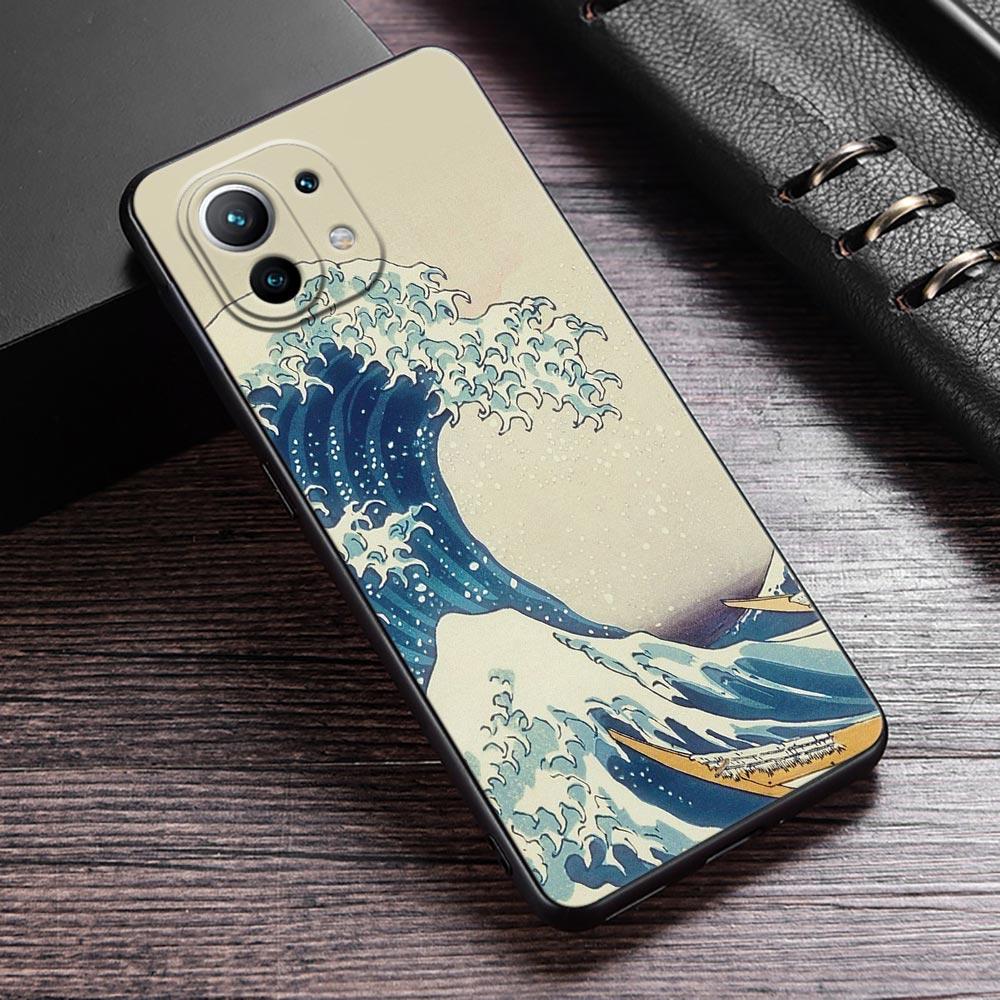 Японское искусство Хокусай Великая волна Чехол для телефона Для Xiaomi 13T 14T 15T 12T Pro Чехол Xiaomi 11Lite 5G POCO F8 F7 M7 X7 Pro Чехол
