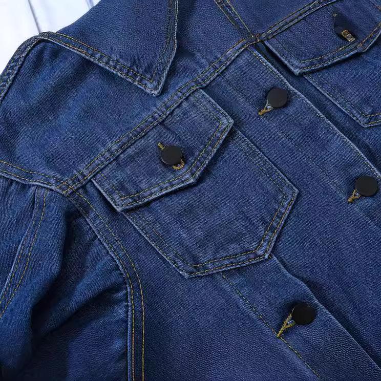 Женская джинсовая куртка больших размеров Sweet Cool Color Collision Loose Tide Denim Jacket