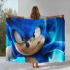 Ретро Мультяшное Игровое Фланелевое Одеяло S-Sonic, Ультра Мягкое Теплое Плюшевое Покрывало для Дома, Спальни, Кровати, Дивана, Походного Пикника, Подарок