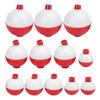 12pcs Fishing Bobbers Set Hard ABS SnapOn Floats Red White Round Fishing Floats Bobbers
