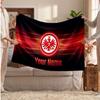 Eintracht Frankfurt Personalized Fleece Blanket With Football Logo, Custom Name Text Soft Warm Home Throw Blanket