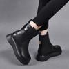 Ботинки Martin Женские ботинки Кожаные ботинки Сапоги с толстой подошвой до середины голени Хлопковые ботинки
