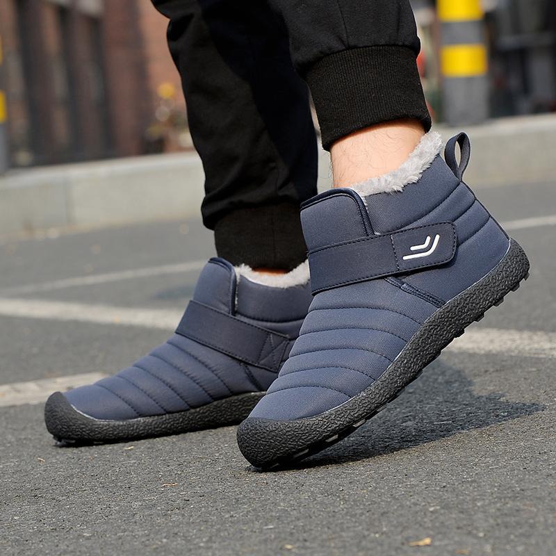 Winter Cotton Shoes Men Women Plush Snow Boots Non-slip Warm Outdoor Short Boots Walking Shoes Hiking Sneakers