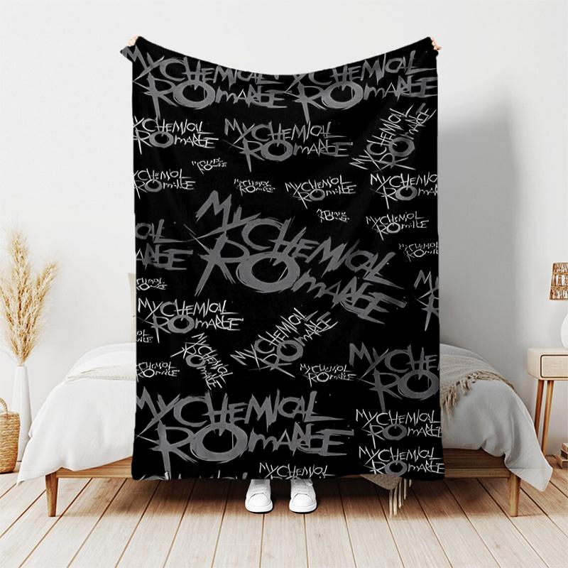 1pc Blanket My Chemical Romance The Black Parade Print Design, Lightweight Blanket for Sofa, Bed- Soft &Warm, Gift for All Seasons like Christmas, Hal