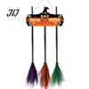 Reusable Farmhouse Entrance Signs Halloween Broom Parking Sign with 3 Witch Brooms, Hocus Pocus Themed Wooden Sign, Lightweight Seasonal Hanging Props