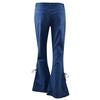 Women Summer Elastic Plus Loose Denim Bow Casual Boot Cut Pant  Jeans