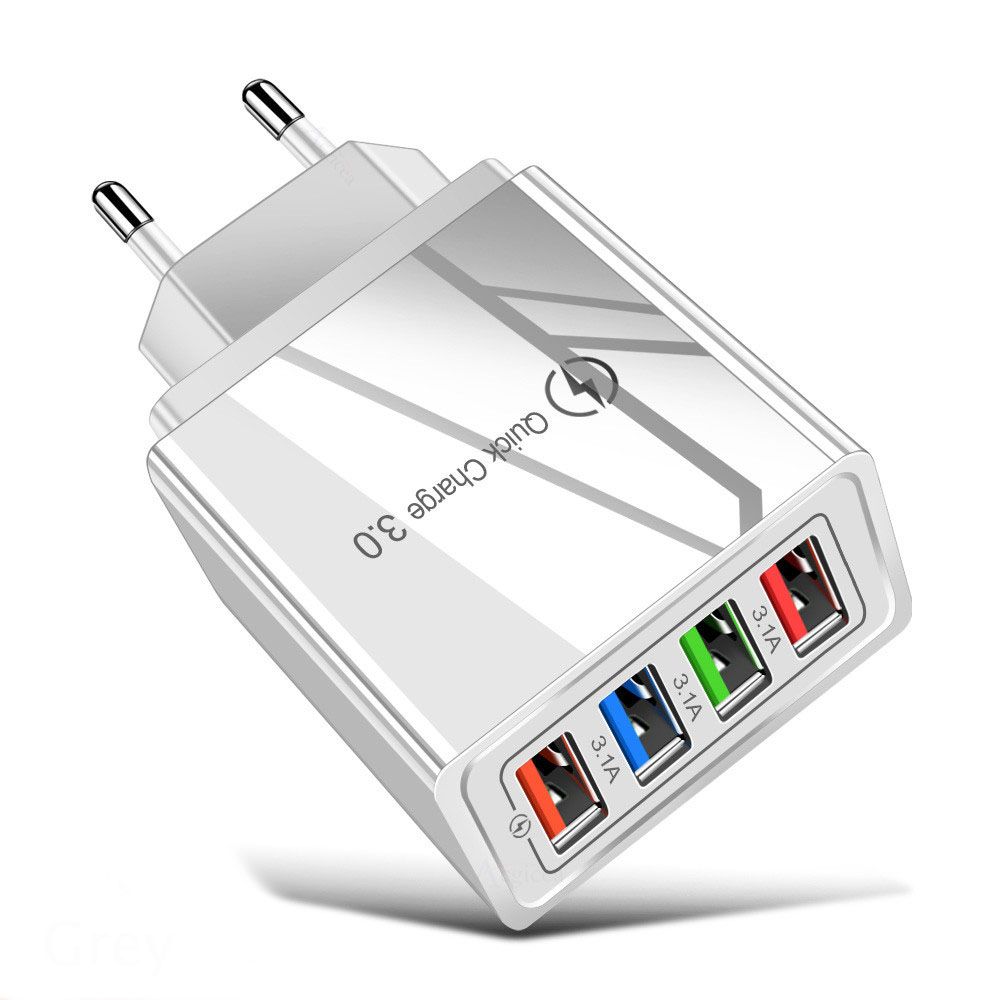 Multi-Port Tablet Charge Travel Portable EU/US Plug USB Charger 4-Port Quick Charge