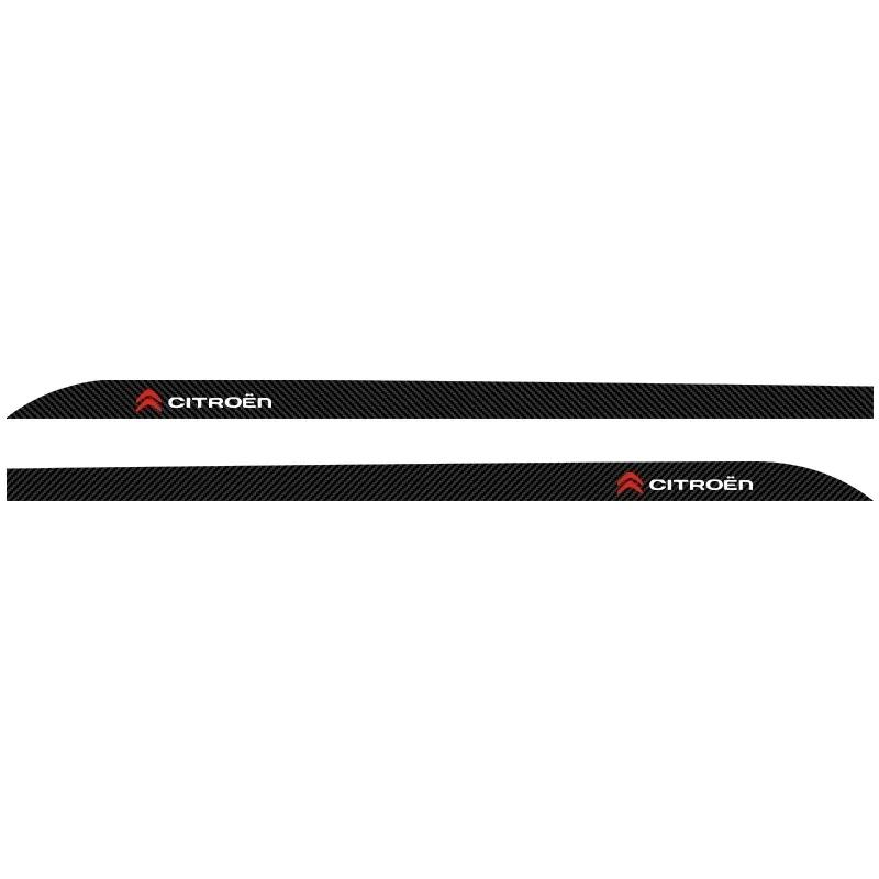 2pcs Car Door Side Skirt Sill Stripe Carbon 3D Sticker Decals For Citroen C1 C2 C3 C4 C5 C6 C8 C4L DS3 DS4 DS5LS DS6 alb256