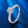 High Carbon Stone Ring Female Korean Version of Minority Temperament Diamond Ring Lovers Cool Wind Adjustable Ring