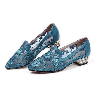 Zapatos de mujer женские симпатичные туфли с острым носком из сетчатой ткани, дышащие туфли на квадратном каблуке, женские повседневные черные туфли для офиса и карьеры на каблуке ba161