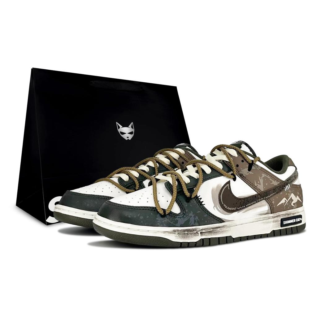 Nike Dunk Erosion, Shimmery Cat, Special Shoe Box Abrasion Resistant Low top Skateboard Shoes Unisex HF5441-102(Team79-S-BOX)