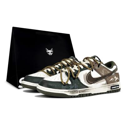 Dunk Erosion, Shimmery Cat, Special Shoe Box Abrasion Resistant Low Top Skateboard Shoes Unisex HF5441-102(Team79-S-BOX)